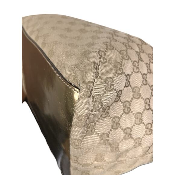 Gucci GG Monogram Canvas Large Web Handle Bucket Tote Pink Gold 131231 204991 - Picture 6 of 16